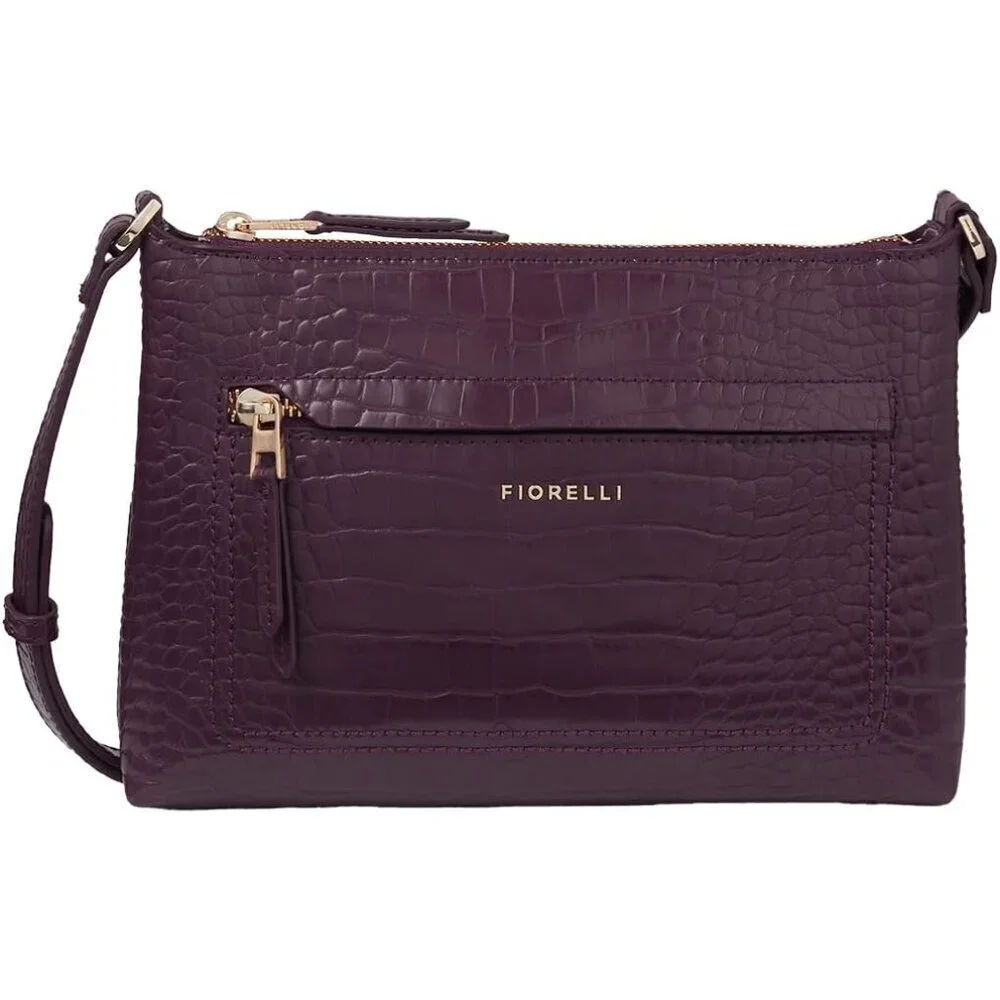 Women's Faux Leather Crossbody Bag with Adjustable Strap & Multiple Pockets